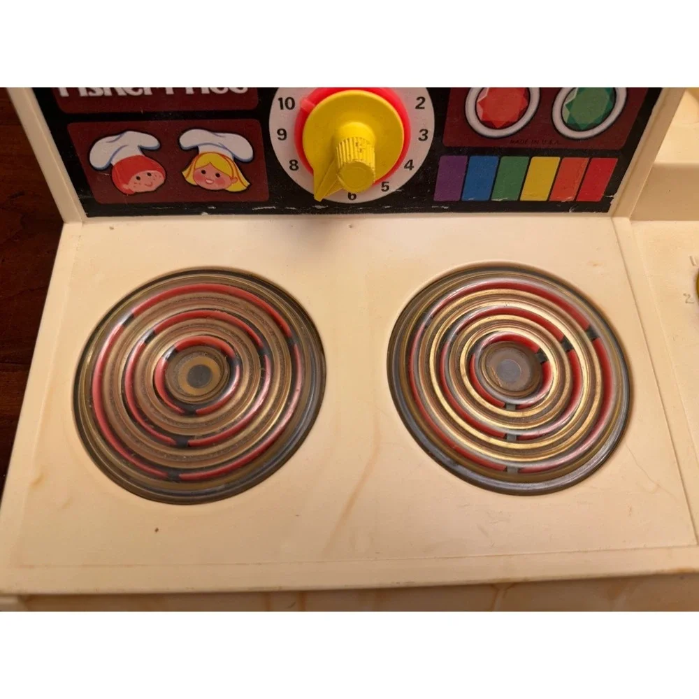 Fisher Price Vintage 1978 STOVE TOP Toy Range w/ Glowing Magic Burners 919 E10 - Picture 2 of 4